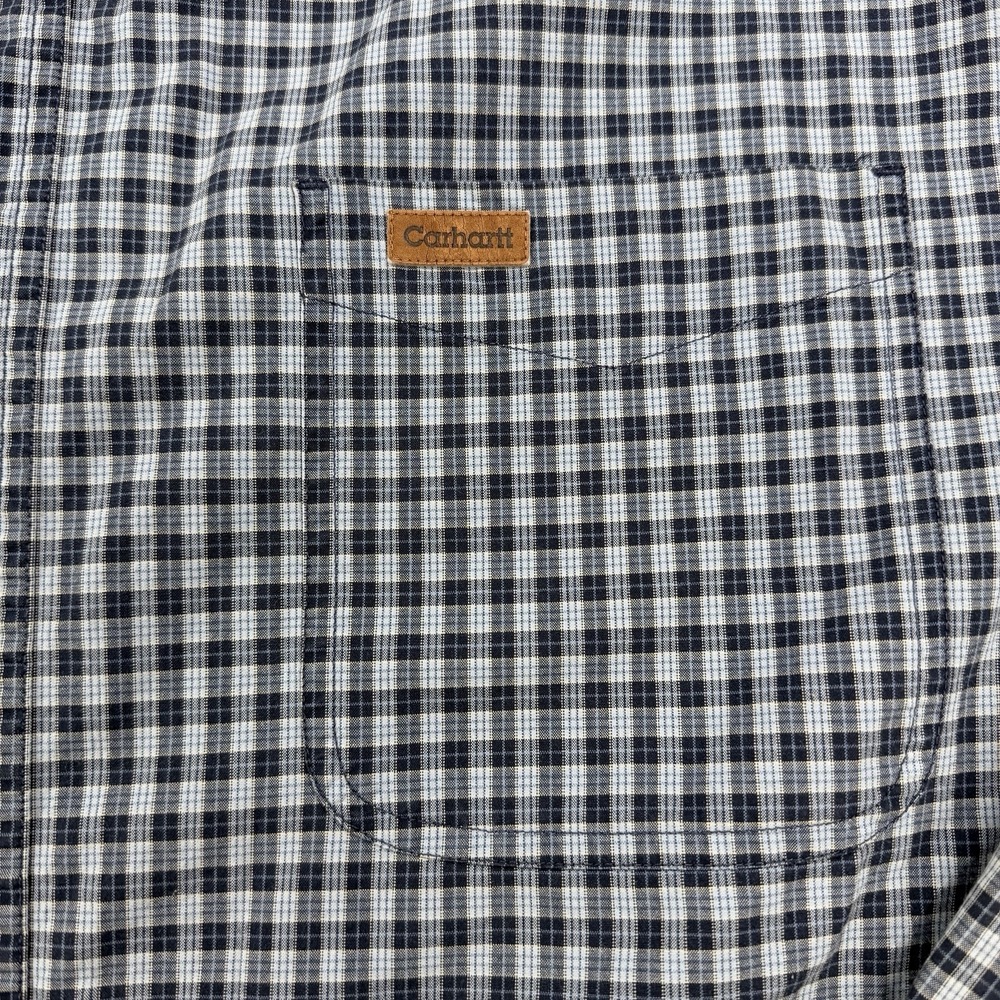 VTG Mens Carhartt Long Sleeve Button Up Shirt Blue Plaid Size XL Workwear - Picture 3 of 6
